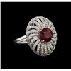 Image 1 : 14KT White Gold 2.47 ctw Ruby and Diamond Ring