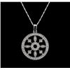 Image 1 : 14KT White Gold 0.54 ctw Diamond Pendant With Chain