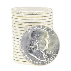 Tube of 20 1963 Franklin US Half Dollars