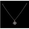 Image 2 : 14KT White Gold 0.20 ctw Diamond Pendant With Chain