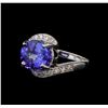 Image 1 : 6.82 ctw Tanzanite and Diamond Ring - 14KT White Gold