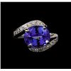 Image 2 : 6.82 ctw Tanzanite and Diamond Ring - 14KT White Gold