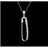 Image 1 : 0.30 ctw Diamond Pendant With Chain - 14KT White Gold