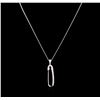 Image 2 : 0.30 ctw Diamond Pendant With Chain - 14KT White Gold