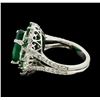 Image 3 : 4.54 ctw Emerald, Tsavorite and Diamond Ring - 14KT White Gold