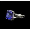 Image 1 : 7.41 ctw Tanzanite and Diamond Ring - 14KT White Gold