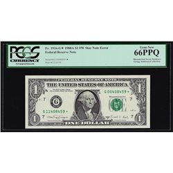 1988A $1 Federal Reserve STAR Note Mismatched Serial Number ERROR PCGS Gem New 6