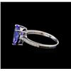 Image 3 : 18KT White Gold 3.52 ctw Tanzanite and Diamond Ring