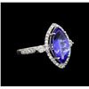 Image 1 : 14KT White Gold 2.61 ctw Tanzanite and Diamond Ring