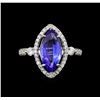 Image 2 : 14KT White Gold 2.61 ctw Tanzanite and Diamond Ring