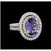 Image 1 : 14KT White Gold 1.92 ctw Tanzanite and Diamond Ring