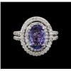 Image 2 : 14KT White Gold 1.92 ctw Tanzanite and Diamond Ring