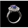 Image 4 : 14KT White Gold 1.92 ctw Tanzanite and Diamond Ring