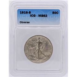 1916-S Walking Liberty Half Dollar Coin ICG MS62 Obverse