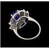 Image 3 : 3.97 ctw Tanzanite and Diamond Ring - 14KT White Gold