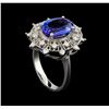 Image 4 : 3.97 ctw Tanzanite and Diamond Ring - 14KT White Gold