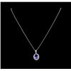 Image 2 : 14KT White Gold 3.29 ctw Tanzanite and Diamond Pendant With Chain