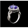 Image 4 : 14KT White Gold 2.81 ctw Tanzanite and Diamond Ring