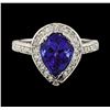 Image 2 : 3.17 ctw Tanzanite and Diamond Ring - 14KT White Gold