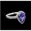 Image 1 : 2.80 ctw Tanzanite and Diamond Ring - 14KT White Gold