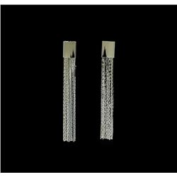 Multi Chain Tassel Earrings - Rhodium Plated