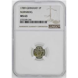 1782 Germany Nurnberg Pfennig Coin NGC MS63