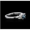 Image 1 : 14KT White Gold 1.01 ctw Blue Diamond Ring