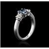 Image 3 : 14KT White Gold 1.01 ctw Blue Diamond Ring