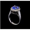 Image 4 : 3.53 ctw Tanzanite and Diamond Ring - 14KT White Gold