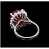 Image 3 : GIA Cert 9.76 ctw Ruby and Diamond Ring - 14KT White Gold