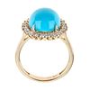 Image 3 : 5.18 ctw Turquoise and Diamond Ring - 14KT Yellow Gold