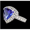 Image 1 : 3.47 ctw Tanzanite and Diamond Ring - 14KT White Gold