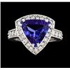 Image 2 : 3.47 ctw Tanzanite and Diamond Ring - 14KT White Gold