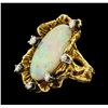 Image 1 : 8.75 ctw Opal and Diamond Ring - 14KT Yellow Gold