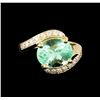 Image 2 : 4.34 ctw Emerald and Diamond Ring - 14KT Yellow Gold