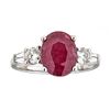 Image 1 : 2.84 ctw Ruby and Diamond Ring - 18KT White Gold