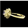 Image 3 : 0.35 ctw Tanzanite and Diamond Ring - 14KT Yellow Gold