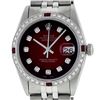 Image 2 : Rolex Mens Stainless Steel Red Vignette Diamond & Ruby Datejust Wristwatch