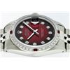 Image 5 : Rolex Mens Stainless Steel Red Vignette Diamond & Ruby Datejust Wristwatch