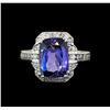 Image 2 : 14KT White Gold 5.42 ctw Tanzanite and Diamond Ring