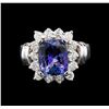 Image 2 : 14KT White Gold 3.54 ctw Tanzanite and Diamond Ring