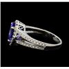 Image 3 : 3.63 ctw Tanzanite and Diamond Ring - 14KT White Gold