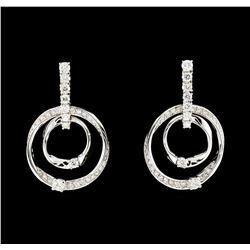 1.01 ctw Diamond Earrings - 14KT White Gold