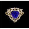 Image 2 : 14KT Yellow Gold 2.86 ctw Tanzanite and Diamond Ring