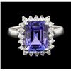 Image 2 : 4.82 ctw Tanzanite and Diamond Ring - 14KT White Gold