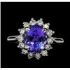 Image 2 : 3.5 ctw Tanzanite and Diamond Ring - 14KT White Gold