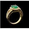 Image 4 : 14KT Yellow Gold 1.98 ctw Emerald and Diamond Ring