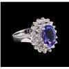 Image 1 : 2.04 ctw Tanzanite and Diamond Ring - 14KT White Gold