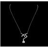 Image 2 : Pearl and Diamond Pendant - 14KT White Gold