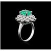 Image 3 : 14KT White Gold 2.77 ctw Emerald and Diamond Ring